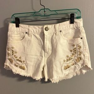 Free People White Denim Shorts